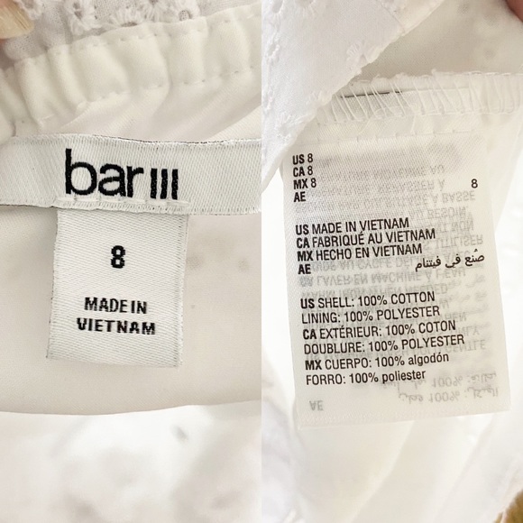 BAR III White Underwire Eyelet Crop Top Size 8 New - Picture 8 of 8